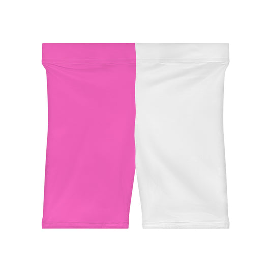 Pink &White Biker Shorts
